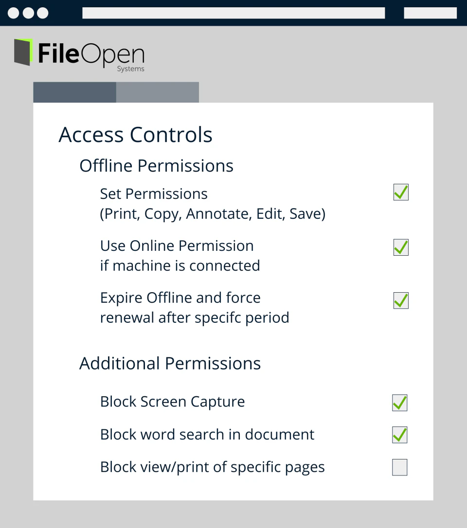 screenshot of FileOpen DRM